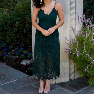 Lace A-Line Midi Dress